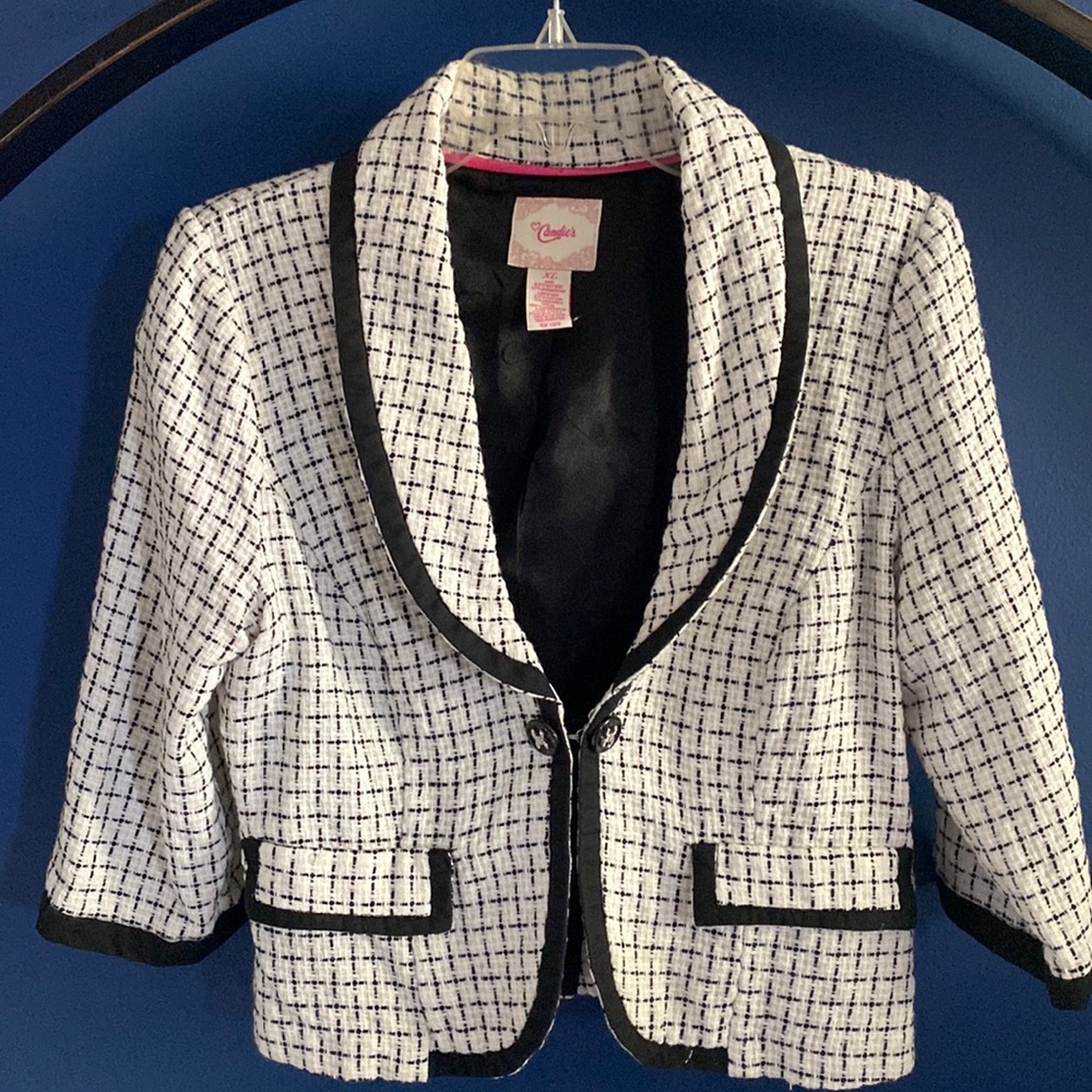 Candie’s Black and White Jacquard Jacket